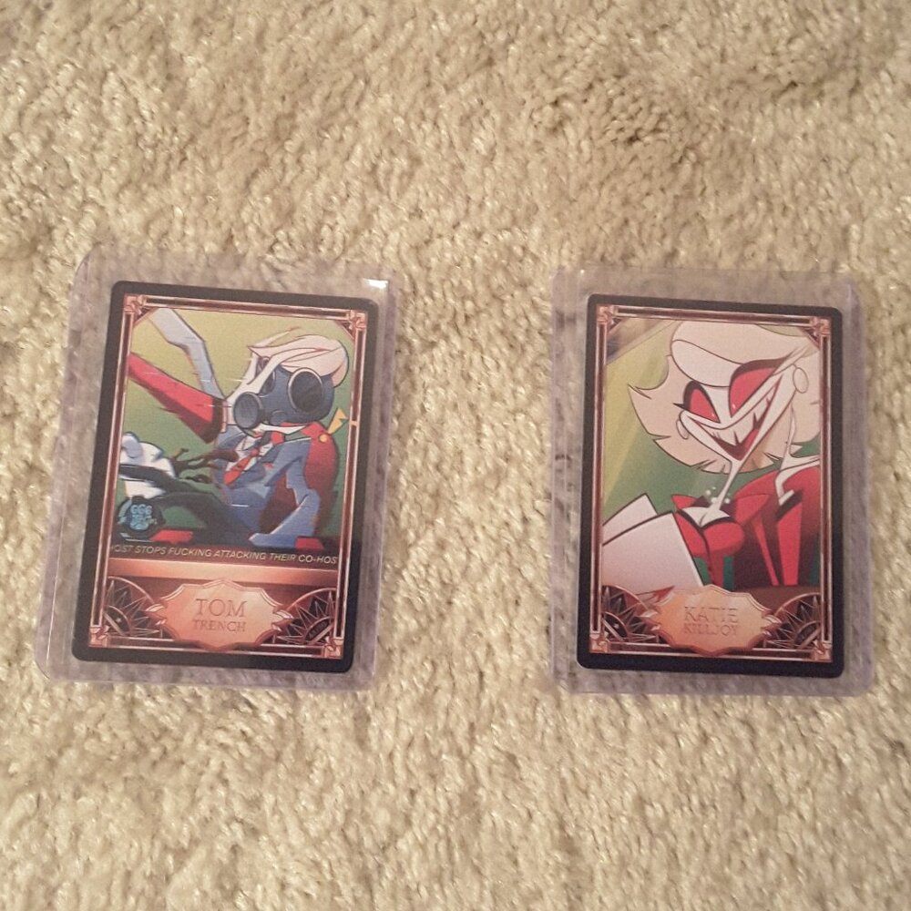 Hazbin Hotel Trading Card Lot of 2 Katie Killjoy 24/50 and Tom Trench 43/50